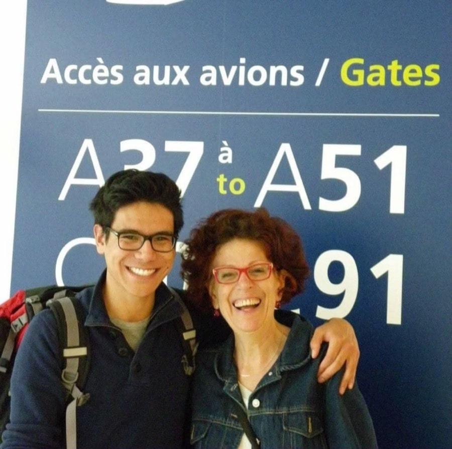 Entrepreneur in Vietnam Nicolas Thanh at CDG airport with my mom