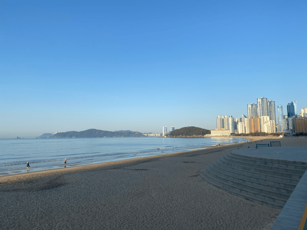 busan haeundae beach in the morning