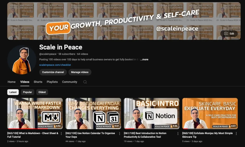 starting my youtube channel nicolas thanh scale in peace